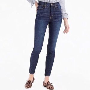 J. Crew high rise toothpick jean 10” dark wash